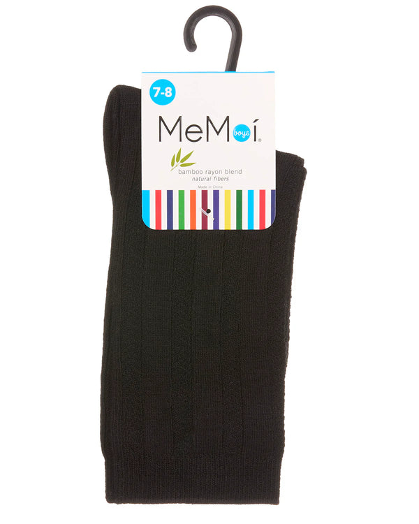 Memoi Boys Bamboo Woven Ribbed Socks-MK-183