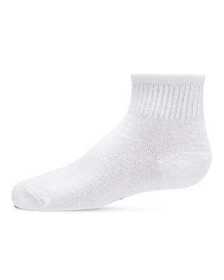 Buy white Memoi 3PP Ribbed Mid Cut Sock MK-563