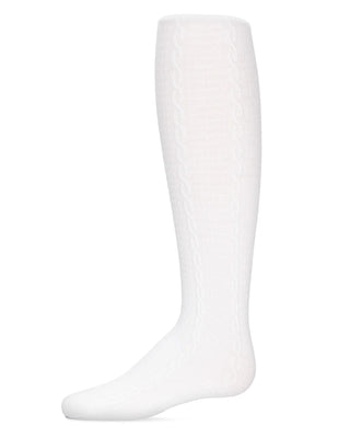 Buy white Memoi Pique Chain Pima Cotton Tights MKF-3100