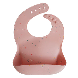 Buy powder-pink-confetti Mushie Silicone Bib