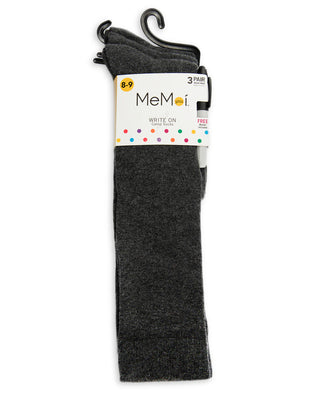 Buy charcoal Memoi Girls Pen Sock 3pr Pack-PROMO 710