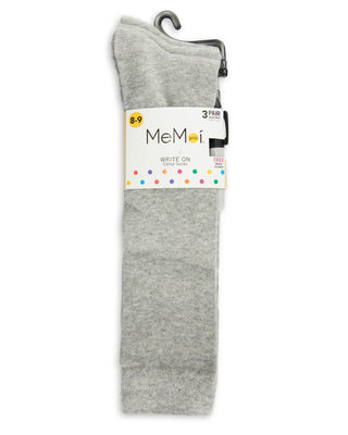 Buy light-grey Memoi Girls Pen Sock 3pr Pack-PROMO 710