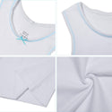 All Navy Girls White Colored Rim Undershirt 4 Pack