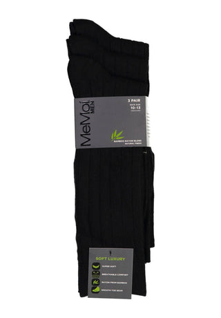 Memoi Bamboo Men's Ribbed 3pp Socks MM-460
