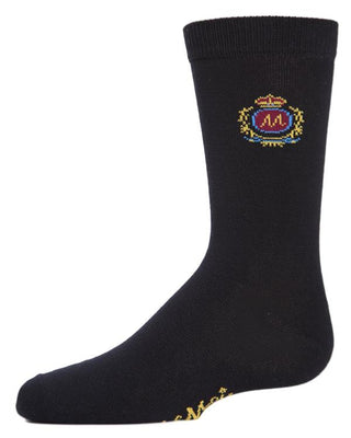 Buy black-900 Memoi Boys Crest Socks-MK-168