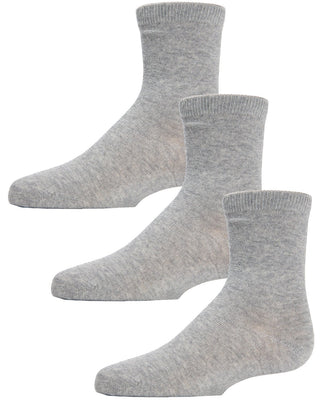 Buy light-grey Memoi Kid's Mid Cut Socks 3 pr Pack-MK-556