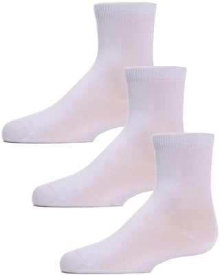 Buy white Memoi Kid's Mid Cut Socks 3 pr Pack-MK-556