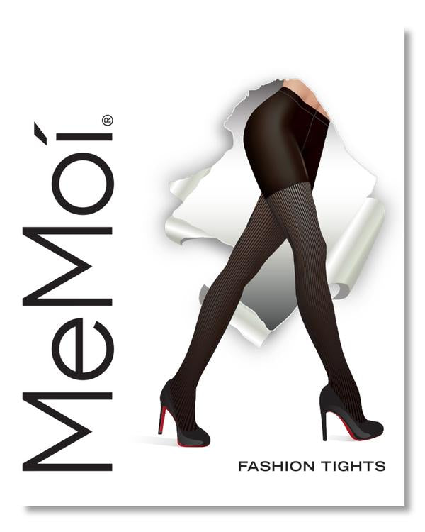 Memoi Twin Rib Opaque Tights-MO-124
