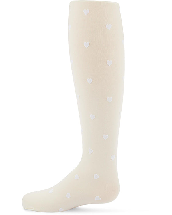 Memoi Flocked Hearts Tights-MKF-4029